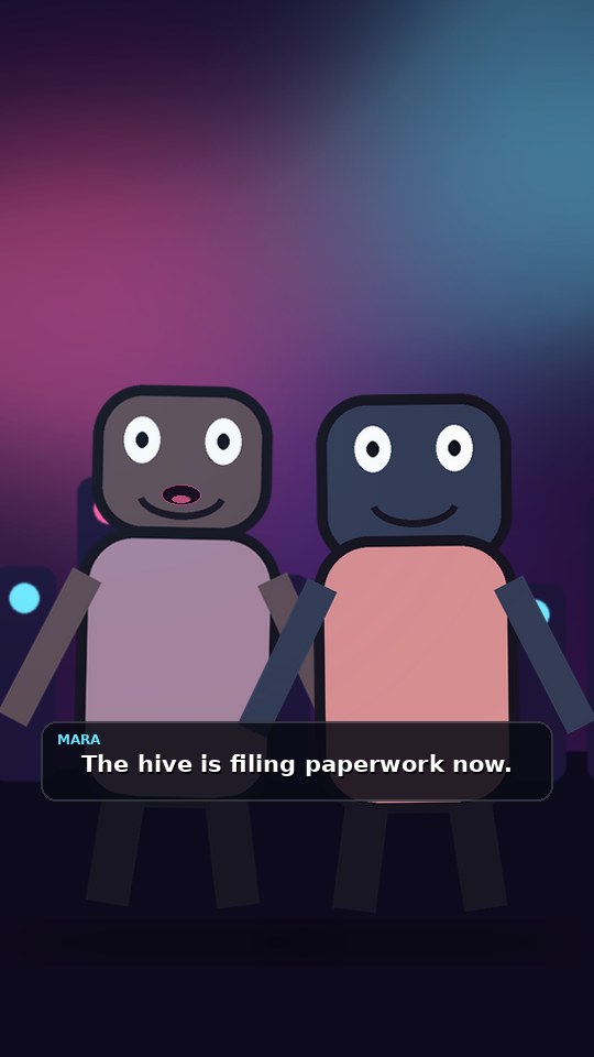 Dialogue scene with word-synced captions